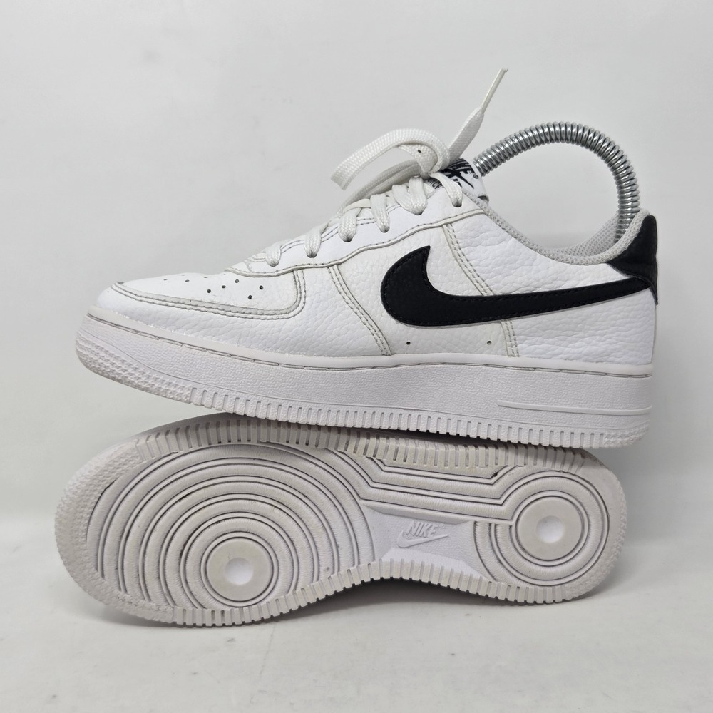 Nike Air Force 1 White Black Swoosh  Size 3.5Y Youth Unisex Low Top